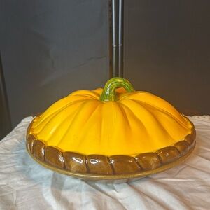 Yellow Pumpkin-Shaped Ceramic Dish